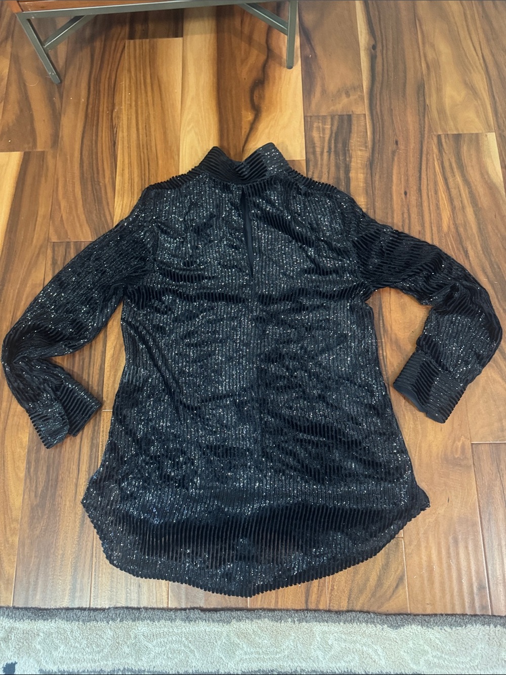 Akris Black Sheer shimmer high neck Ribbed Long-Sleeve Blouse